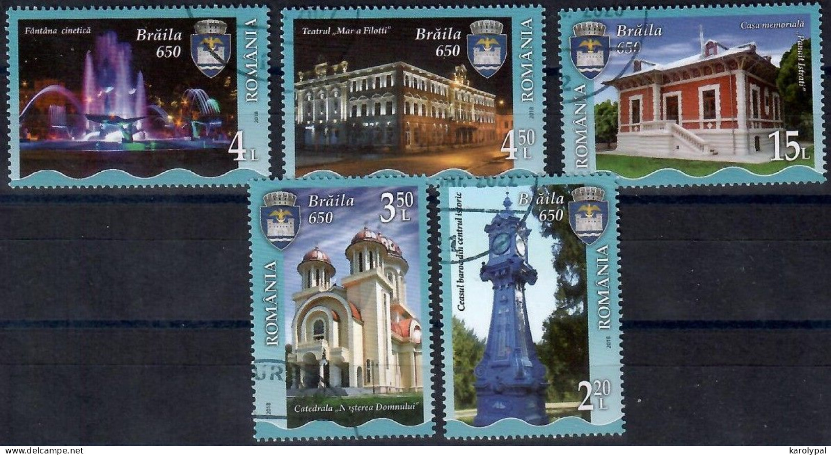 Romania, 2018, USED,     Brăila, 650 Years Of,  Mi. Nr. 7329-33 - Used Stamps