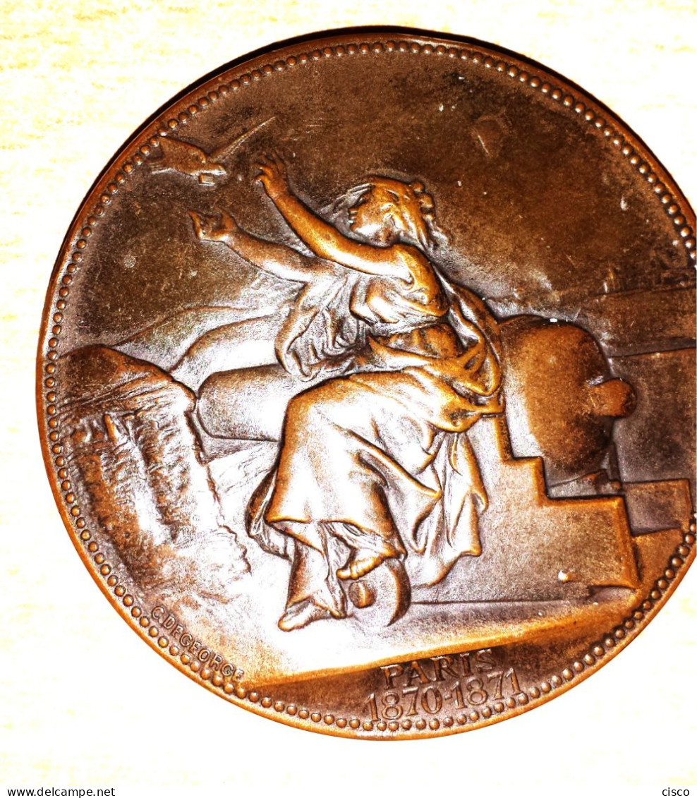 FRANCE Très Belle Médaille Signée C. DEGEORGE Ministère De La Guerre Concours De L'état Attribuée à LAINE Gaston 1912 - Unternehmen