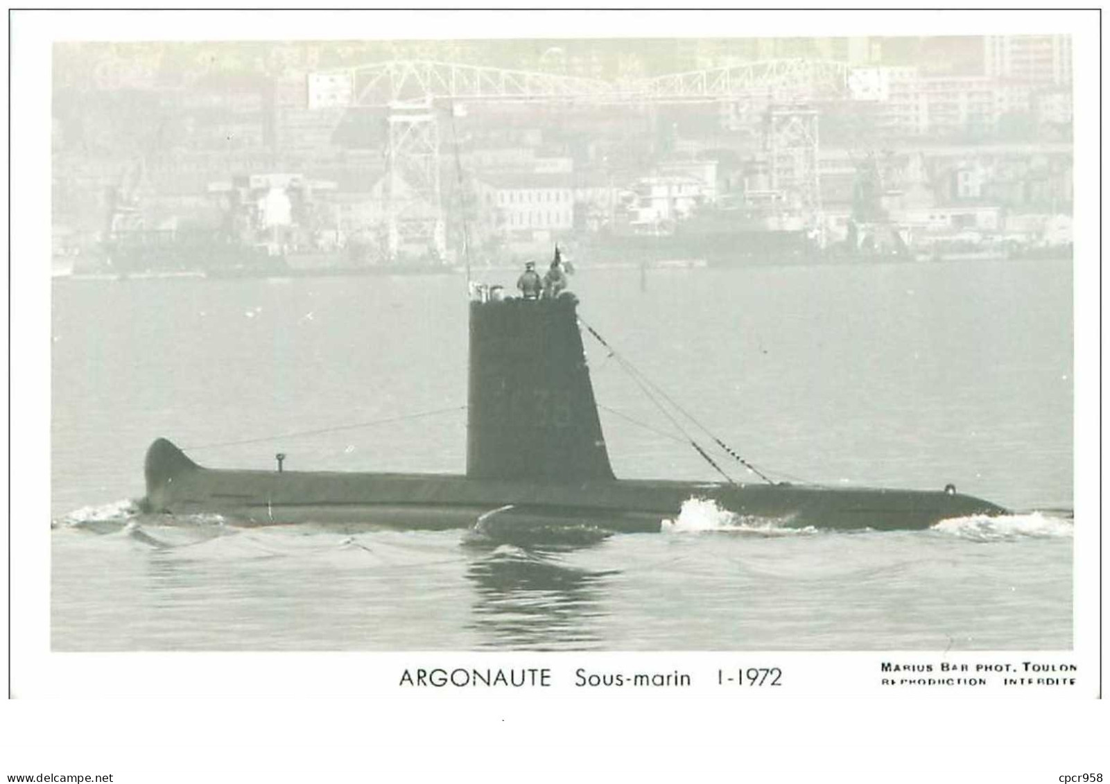 BATEAUX.CARTE PHOTO DE MARIUS BAR.n°16735.ARGONAUTE SOUS MARIN.1 1972 - Submarines