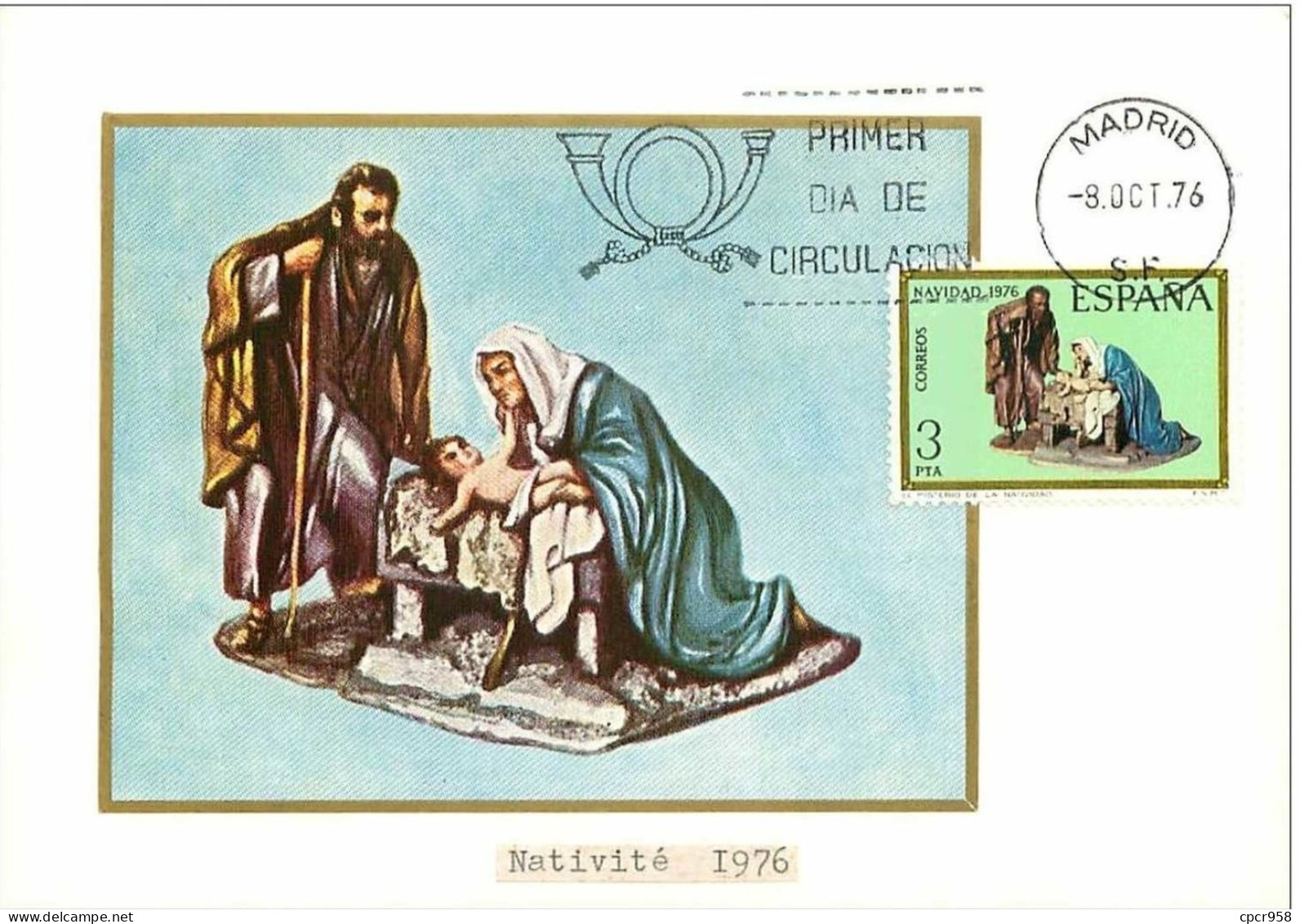 TIMBRES.CARTE MAX.n°9392.ESPAGNE.NATIVITE.1976 - Maximum Kaarten