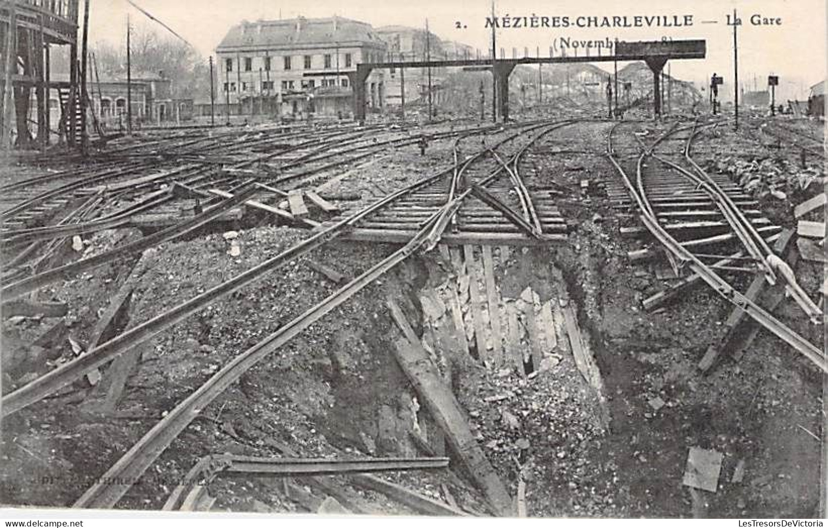 France - Mézières Charleville - La Gare - Novembre 1918 -  Carte Postale Ancienne - Charleville