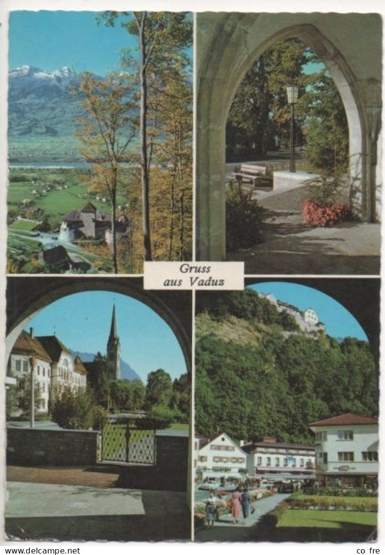 Liechtenstein N°345 Sur Carte Postale Multivues - Brieven En Documenten