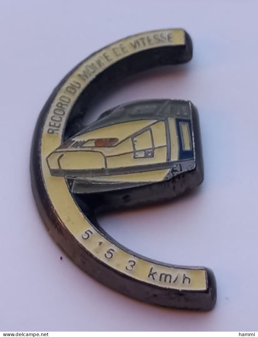 N188 Pin's SNCF TGV Record Du Monde De Vitesse Blanc Achat Immédiat - TGV