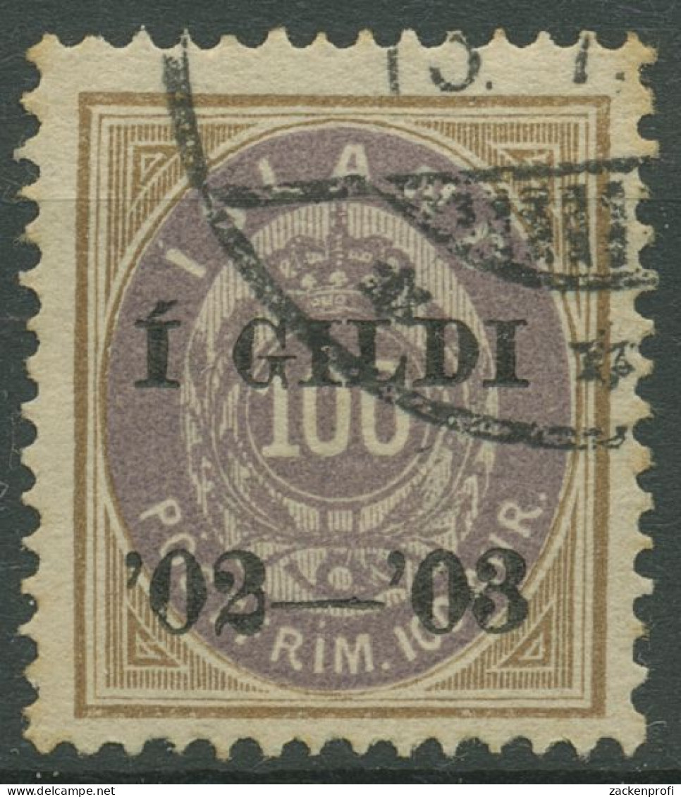 Island 1902 Ziffer Mit Krone Im Oval, Mit Aufdruck, 34 A Gestempelt - Usados