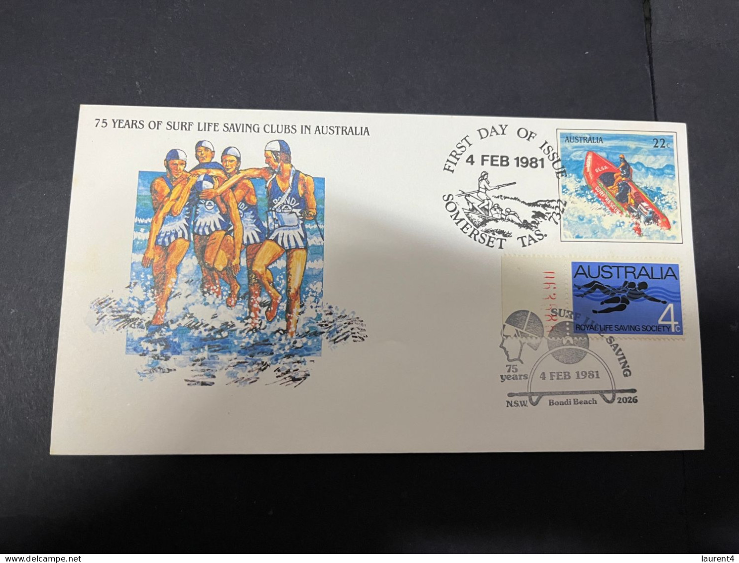 12-4-2024 (1 Z 44) Australia FDC - 75th Anniversary Of Life Surf Clubs In Austraia (2 Covers) 1981 - Premiers Jours (FDC)