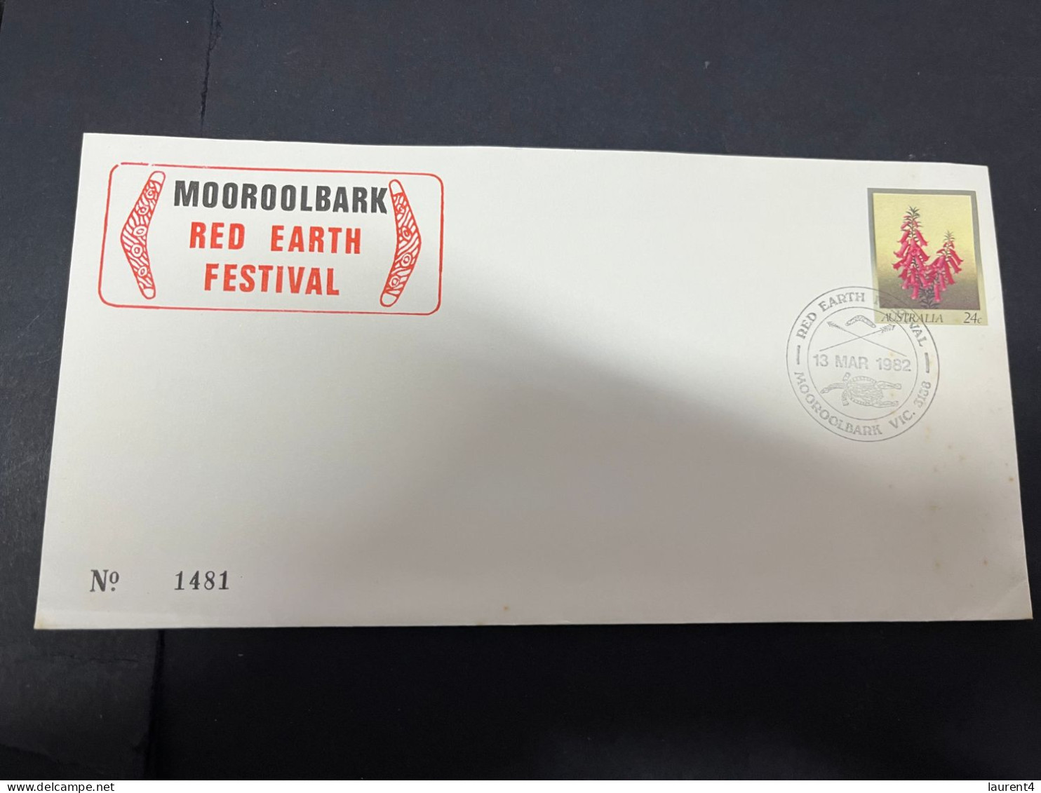 12-4-2024 (1 Z 44) Australia FDC - Mooroolbank Red Earth Festival (1982) Number 1481 - Premiers Jours (FDC)