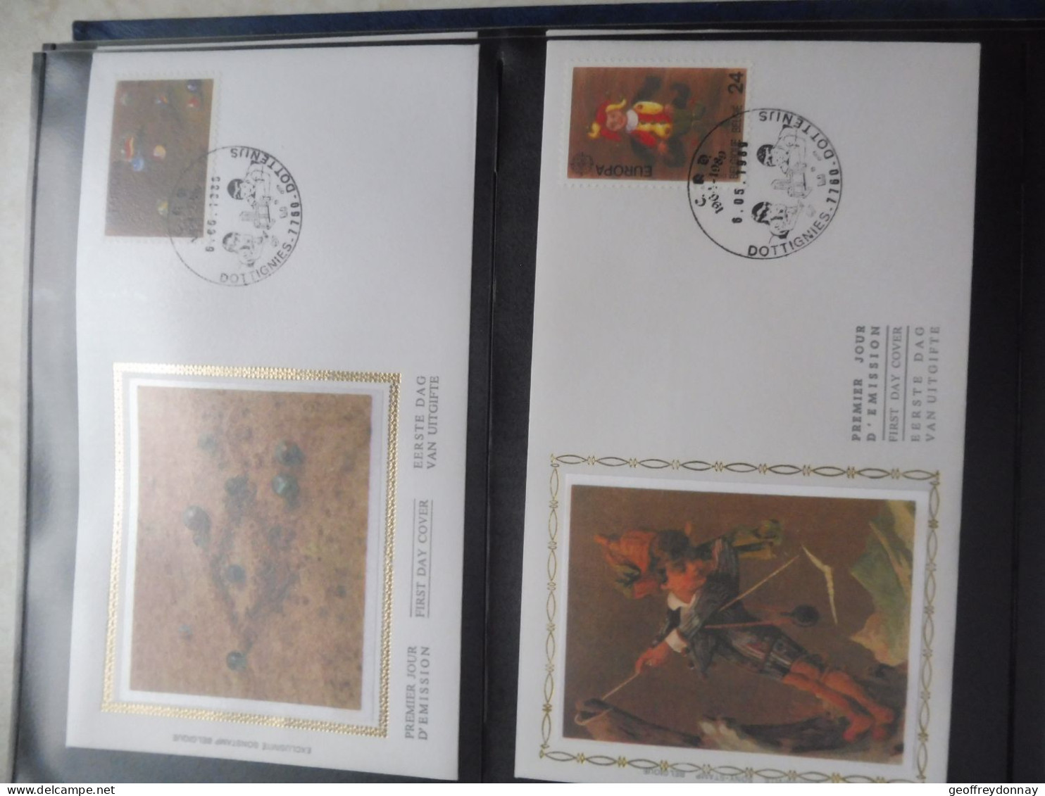 Belgique Belgie  Fdc  Soie  Fdc Z/s 2323/2324 Oblitéré Gestempelt Dottignies Europa 1989 - 1981-1990