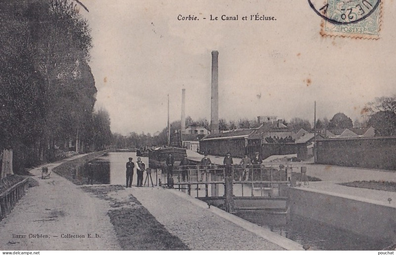 D24-80) CORBIE - LE CANAL ET L ' ECLUSE - ANIMATION - PENICHE - Corbie