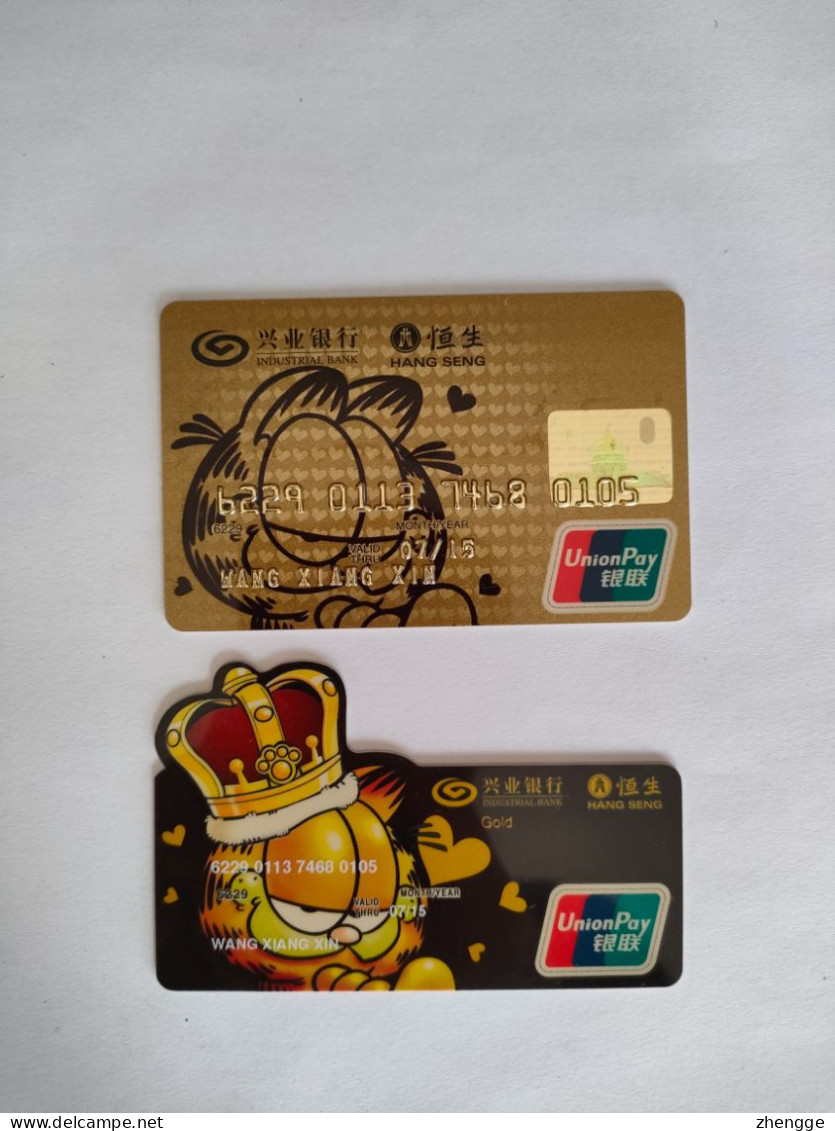 China,Garfield,(2pcs) - Geldkarten (Ablauf Min. 10 Jahre)
