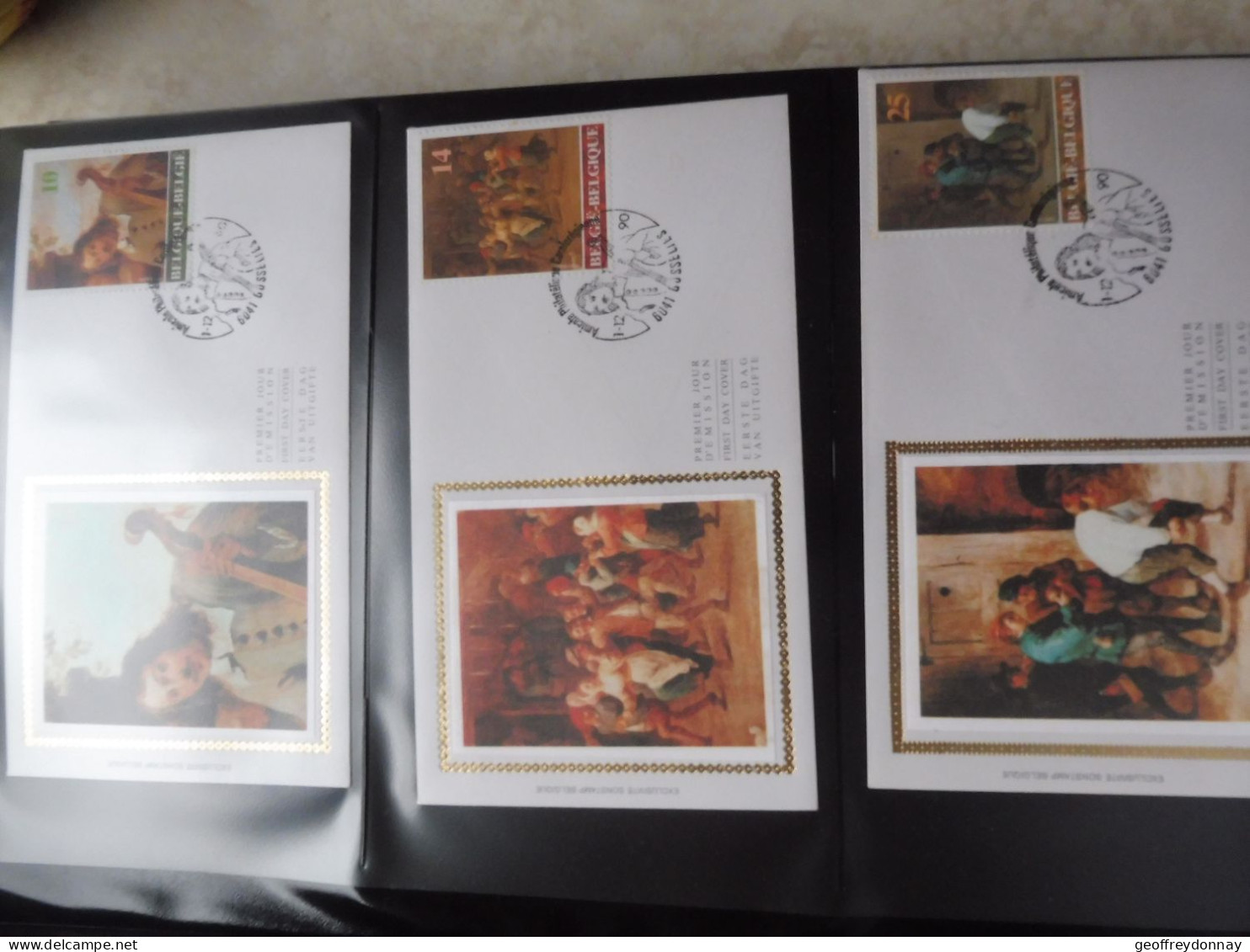 Belgique Belgie  Fdc  Soie  Fdc Z/s 2393/2395  Oblitéré Gestempelt Gosselies Art 1990 - 1981-1990