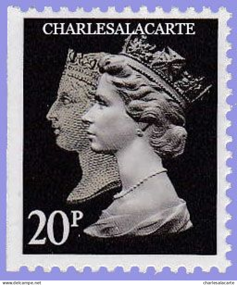 GREAT BRITAIN 1990 MACHIN 1d. BLACK ANNIV. 20p. BLACK  WALSALL  IMPERF. LEFT S.G. 1476  U.M. / N.S.C. - Machins