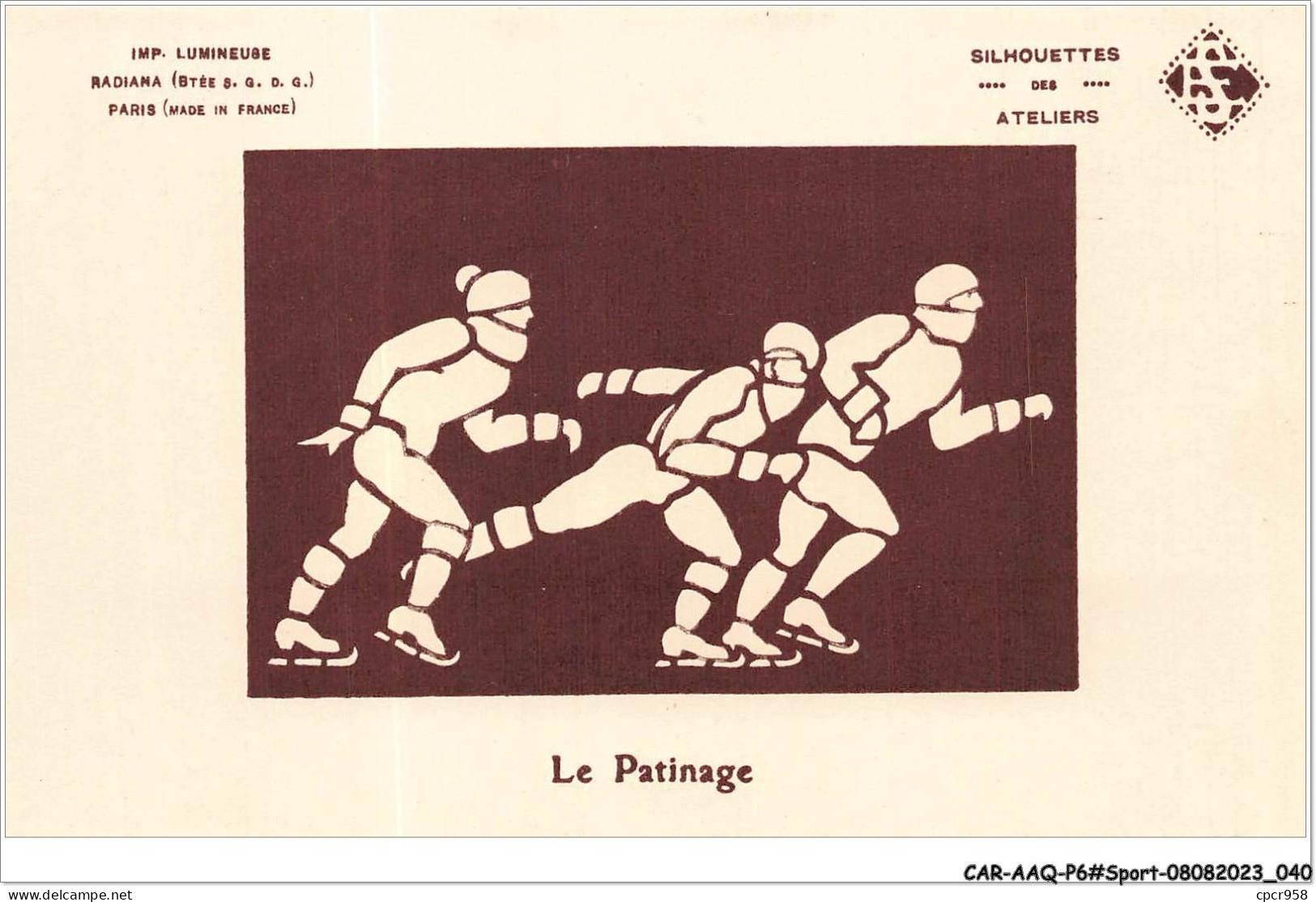 CAR-AAQP6-0465 - SPORT - Le Patinage. Carte A Systeme Lumineux - Figure Skating