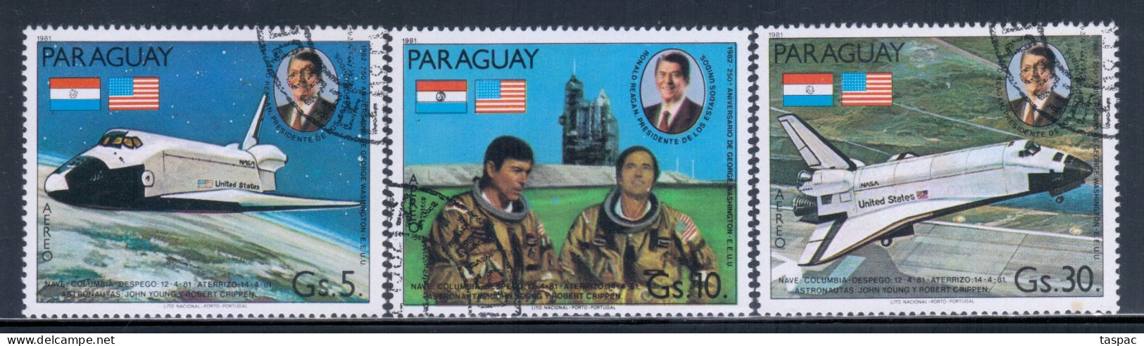 Paraguay 1981 Mi# 3420-3422 Used - First Space Shuttle Mission - South America