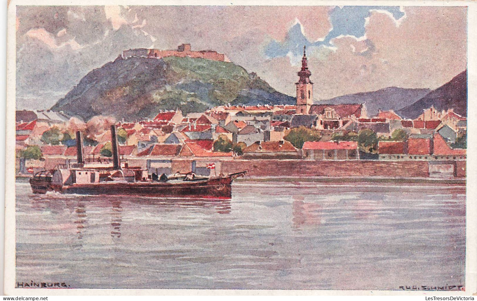 AUTRICHE - Hainburg Von Der Donau Aus - Erste K K Priv - Donau - Dampfschiffahrsts Gesllschaft - Carte Postale Ancienne - Hainburg