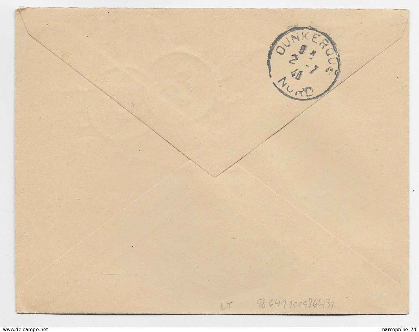 FRANCE MERCURE 50C PAIRE  LETTRE BRIEF BESETSTES NORD DUNKERQUE 1.7.1940 NORD POUR DUNKERQUE - War Stamps