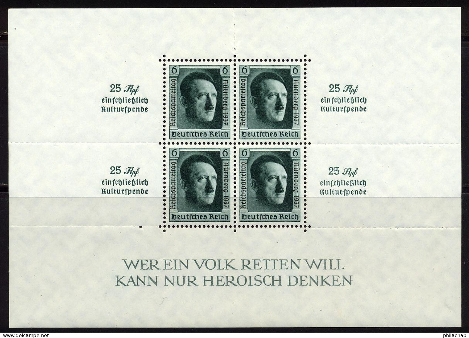 Allemagne Empire BF 1937 Yvert 11 ** TB - Blocs