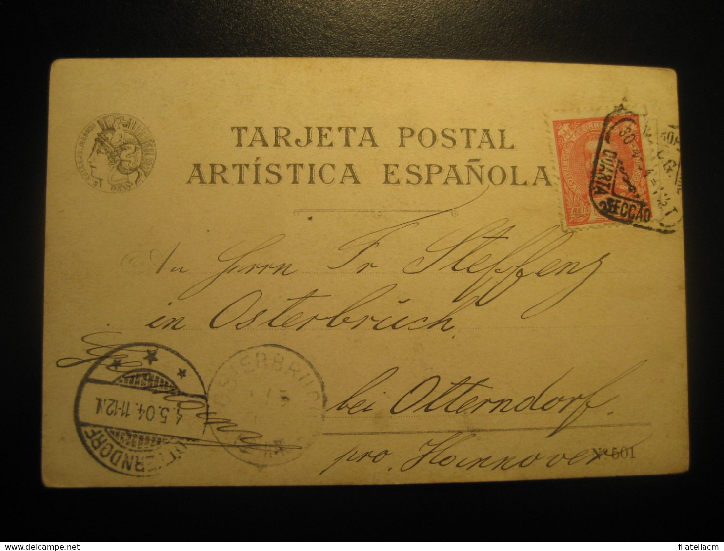 LISBOA 1904 To Ottendorf Germany Osterbruch Cancel Tienta Toro Rejoneador Postcard PORTUGAL - Lettres & Documents