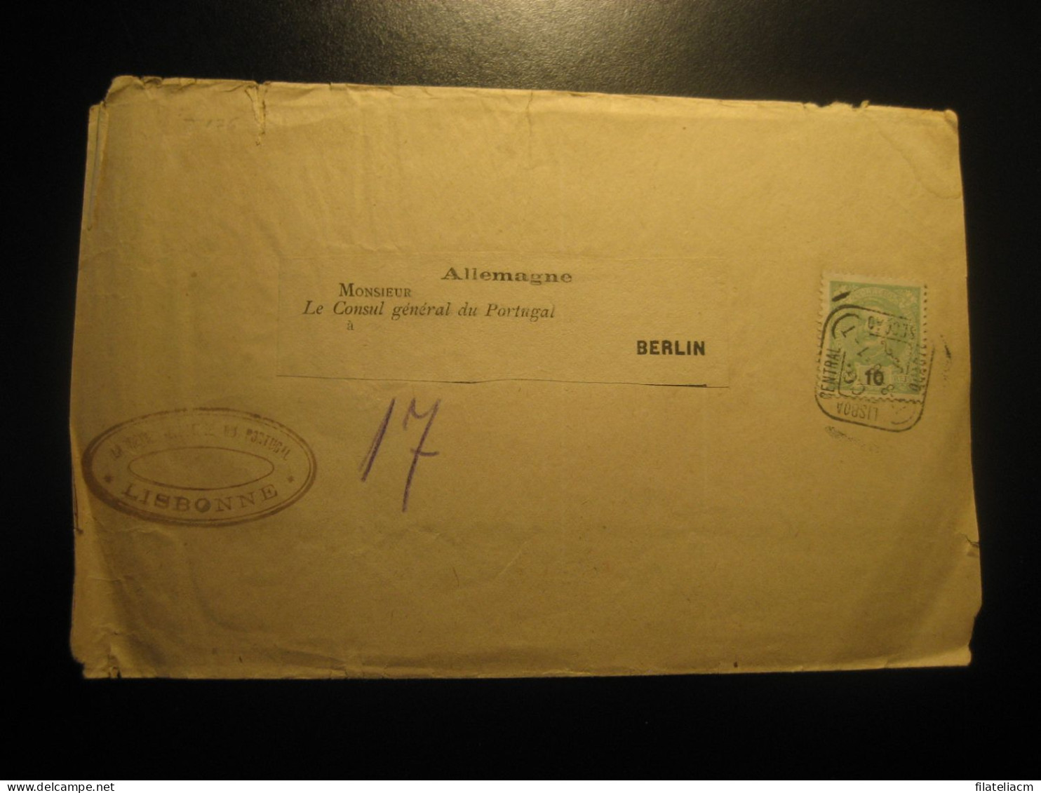 LISBOA 1898 To Consul Berlin Germany Cancel Slight Faults Wrapper Cover PORTUGAL - Lettres & Documents