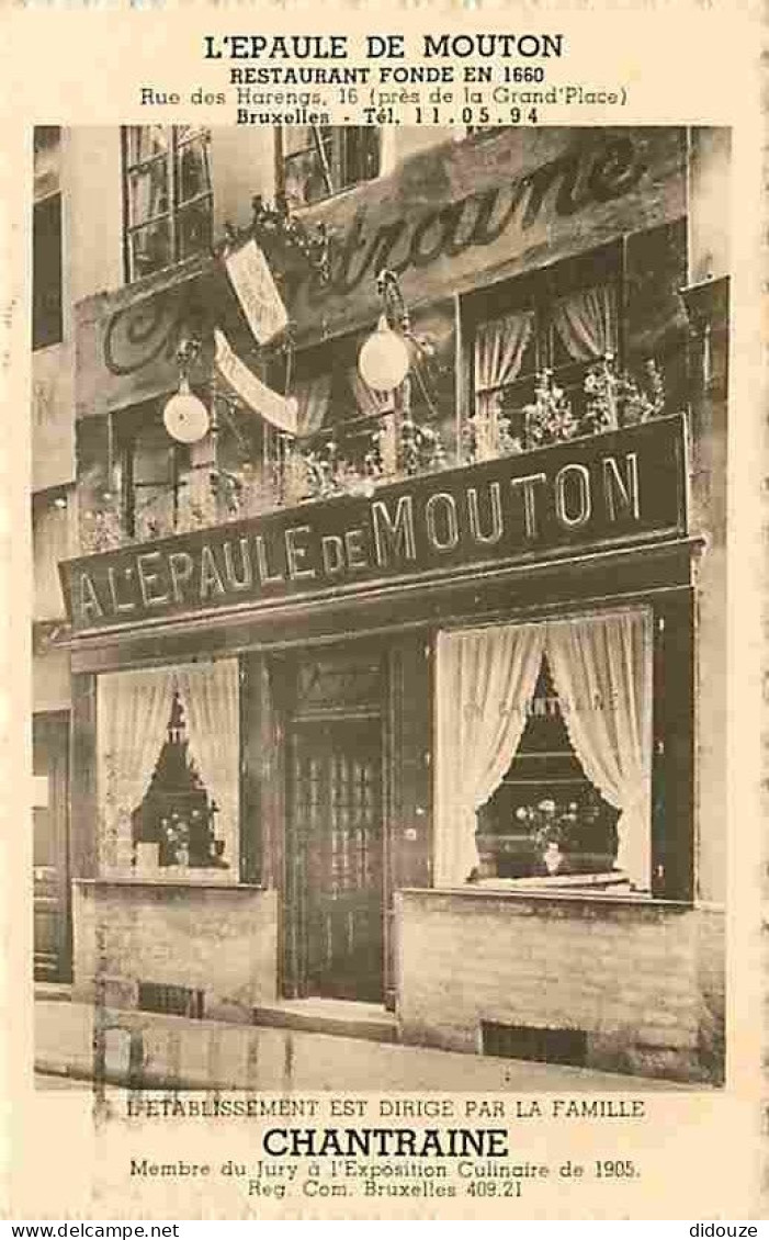 Belgique - Bruxelles - L'Epaule De Mouton - Restaurant Fondé En 1660 - Rue Des Harengs - Oblitération Ronde De 1950 - CP - Cafés, Hôtels, Restaurants