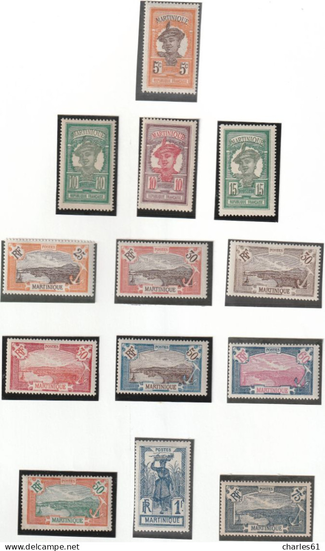 MARTINIQUE - LOT TIMBRES (1892-1947) Neufs **/*/OBL : Cote +1200€ - Other & Unclassified