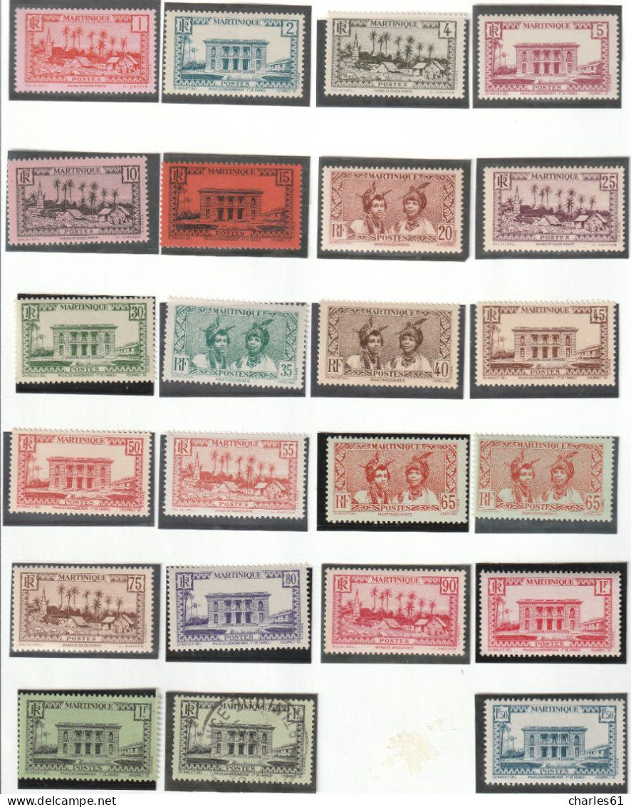 MARTINIQUE - LOT TIMBRES (1892-1947) neufs **/*/OBL : cote +1200€