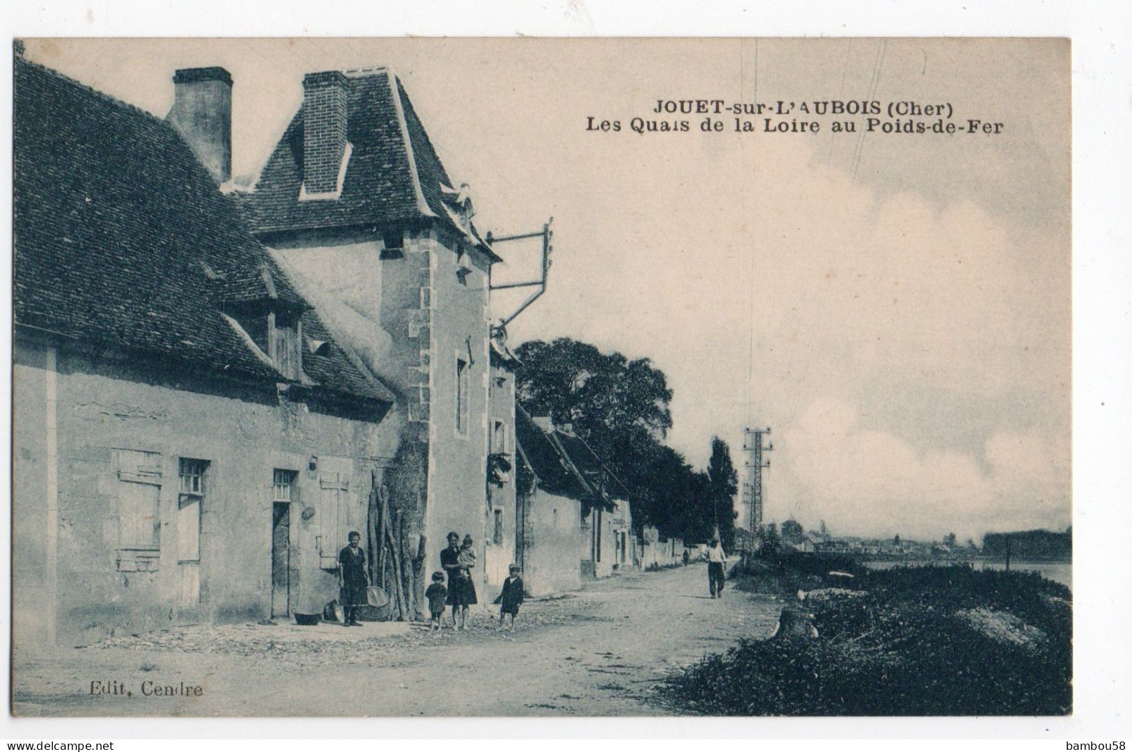 JOUET SUR L'AUBOIS * CHER * LES QUAIS DE LA LOIRE AU POIDS DE FER * Carte Bleutée * édit. Cendre - Henrichemont