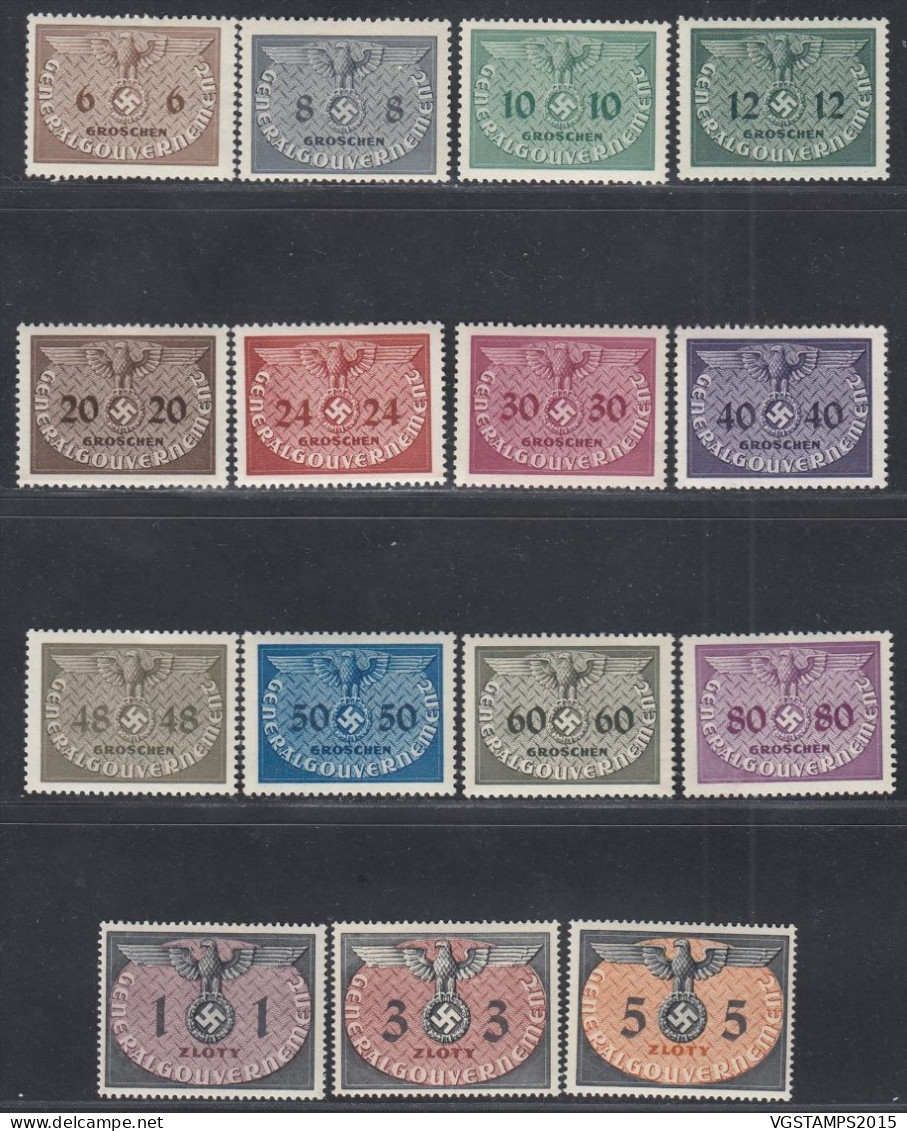 Pologne 1940 - (Occupation Allemagne) - Timbres Neufs. Yvert Service Nr.: 10/24. 2ème Guerre Mondiale.. (EB) AR-02434 - Gouvernement Général