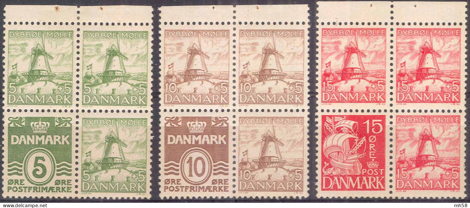 DANEMARK 1937 - Feuillets De Carnet ** - Hannsen Moulin Dybbol - Heftchen Blatt / Booklet Pane - Ungebraucht