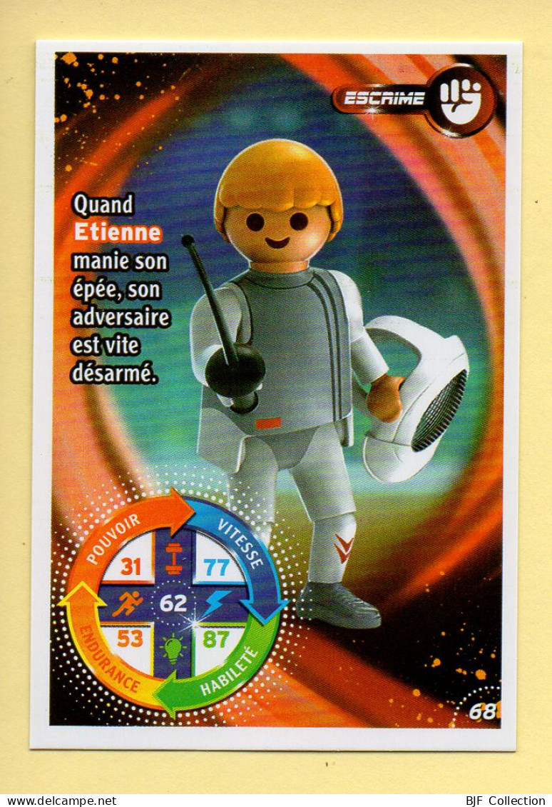 Carte Playmobil N° 68 / Escrime / Etienne / Le Monde Du Sport / Carrefour Market - Autres & Non Classés