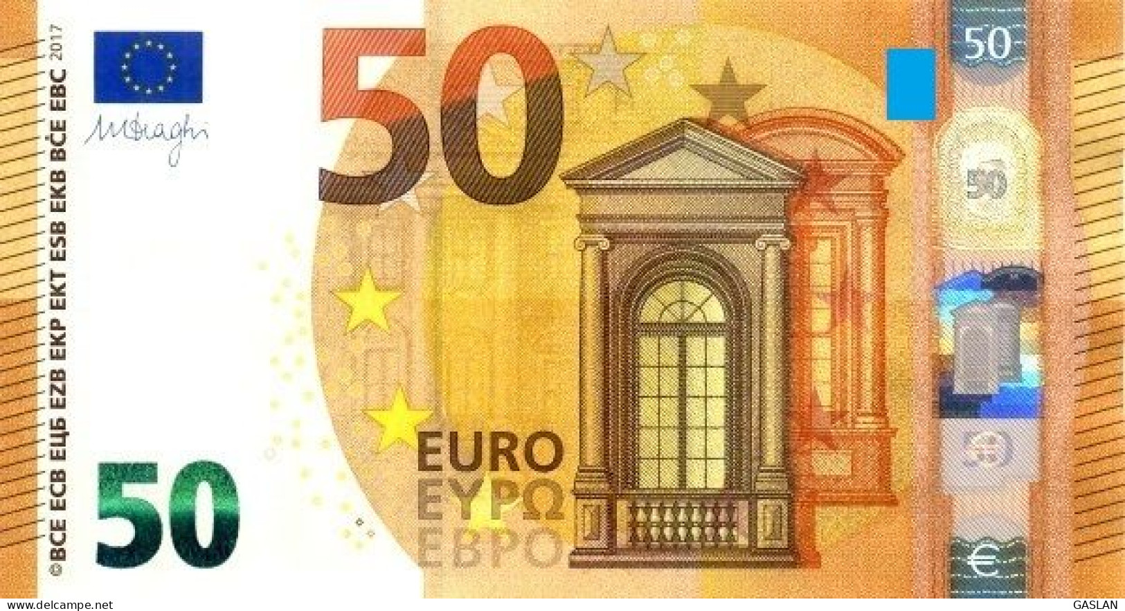 SPAIN 50 VA V005 CIRCULATED DRAGHI DOT IN THE ZERO ERROR - 50 Euro