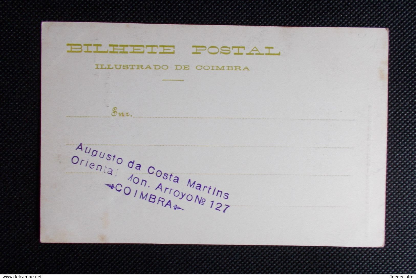 Carte Postale - Portugal - Coimbra, Doutor De Capello - Godinho De Mattos, Papelaria Academia - Coimbra
