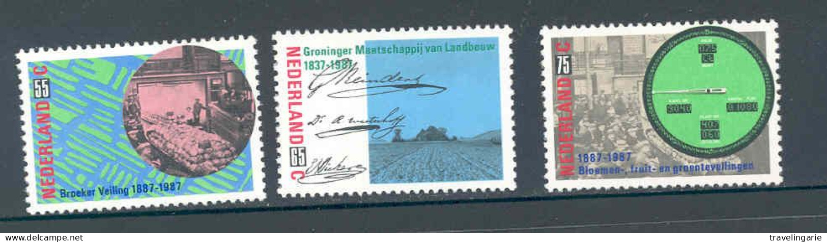 Netherlands 1987 Ventes Aux Encheres Agriculturelle/ First Agricultural Auction NVPH 1378/80 Yvert 1290/92 MNH ** - Neufs