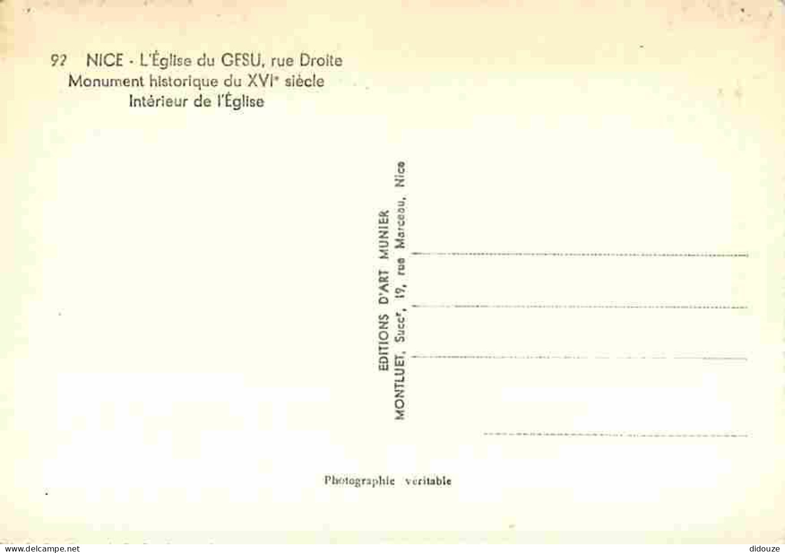 06 - Nice - L'Eglise De Gesu - Rue Droite - Intérieur De L'Eglise - CPM - Voir Scans Recto-Verso - Bauwerke, Gebäude