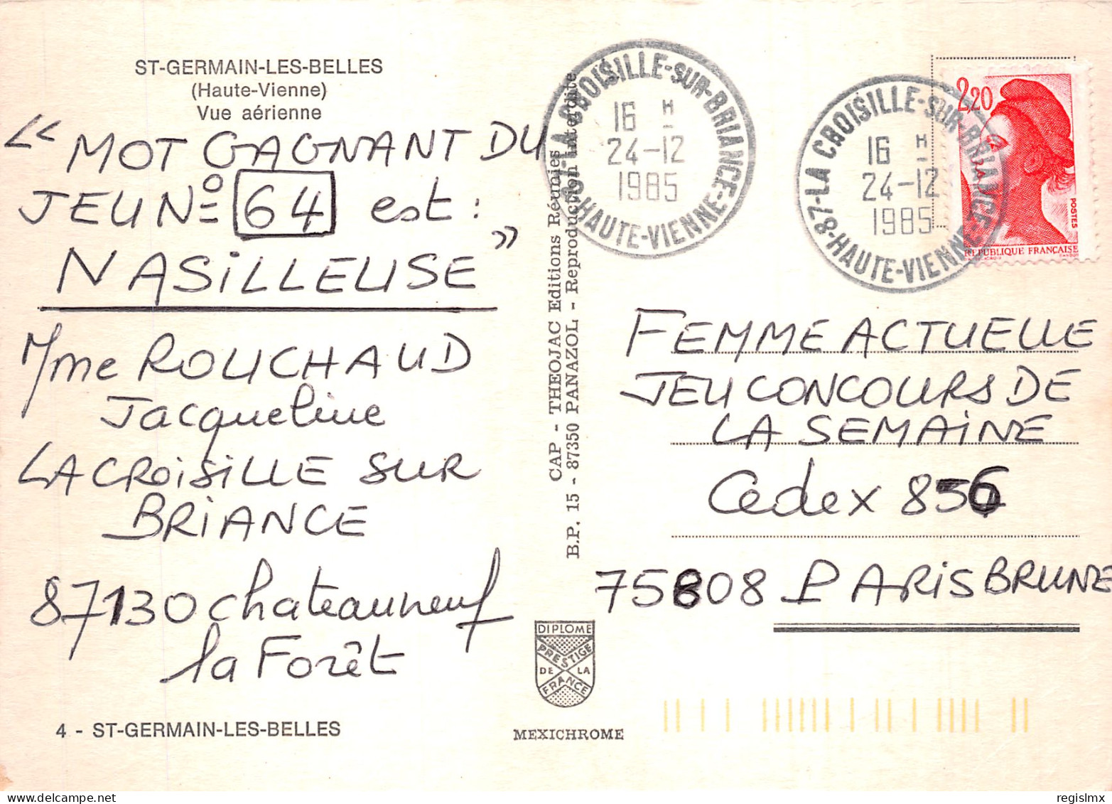 87-SAINT GERMAIN LES BELLES-N°T2192-D/0183 - Saint Germain Les Belles