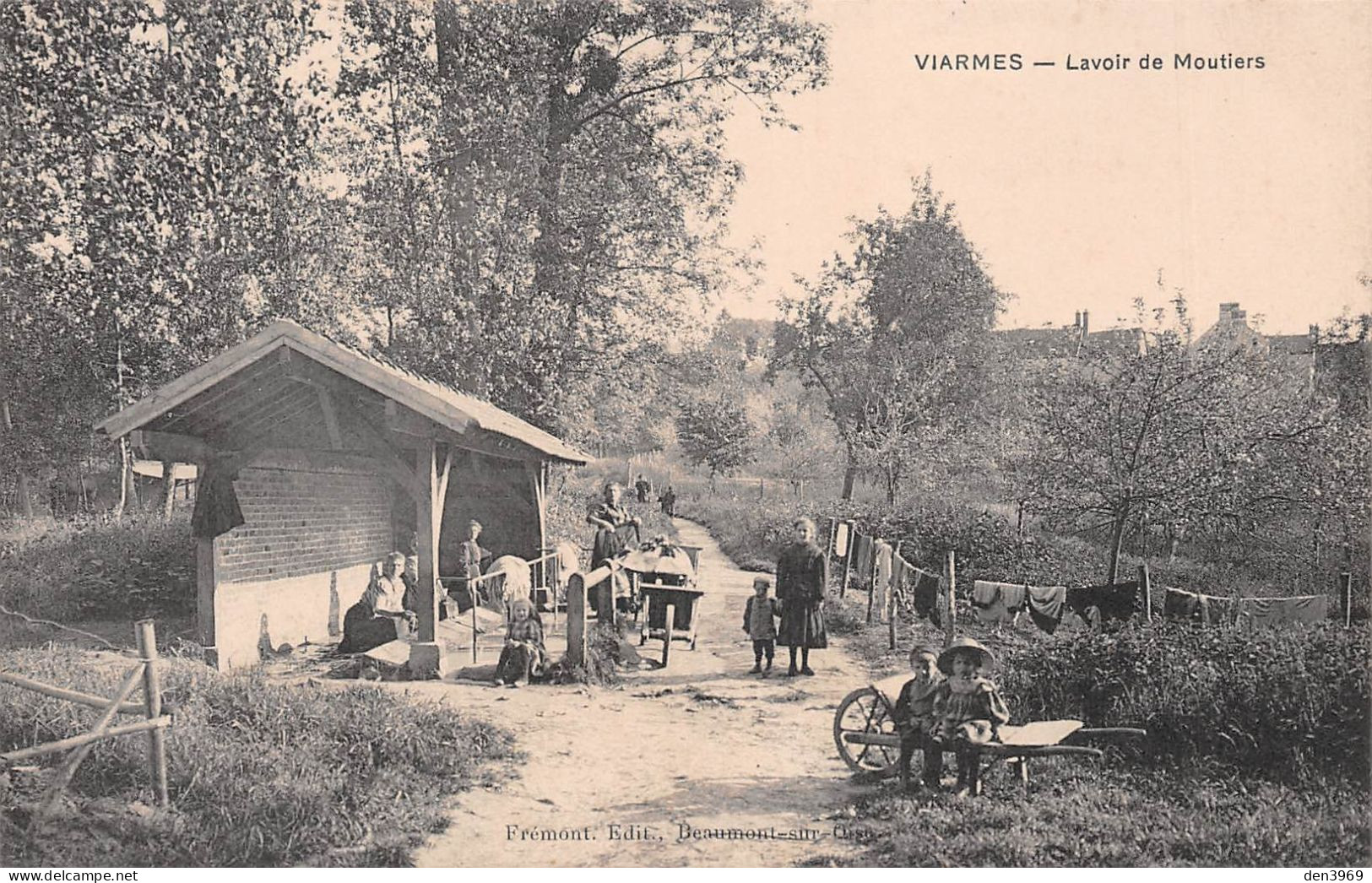 VIARMES (Val-d'Oise) - Lavoir De Moutiers - Laveuses, Lavandières - Ecrit 1915 (2 Scans) - Viarmes