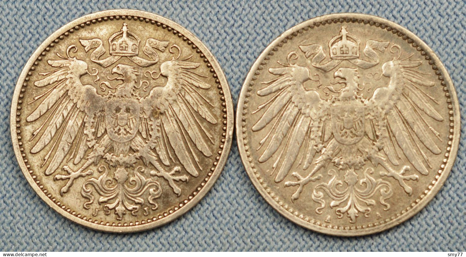 Germany / Deutschland • Lot  2x • 1 Mark • 1907 J – 1915 A• Allemagne • [24-620] - Sammlungen