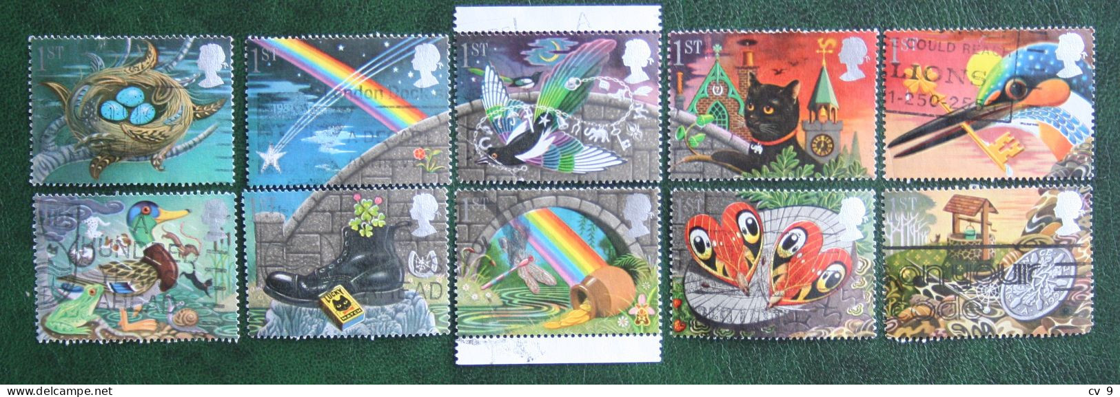 Grussmarken Greetings Bird Rainbow Mi 1310-1319 1991 Used Gebruikt Oblitere ENGLAND GRANDE-BRETAGNE GB GREAT BRITAIN - Usados