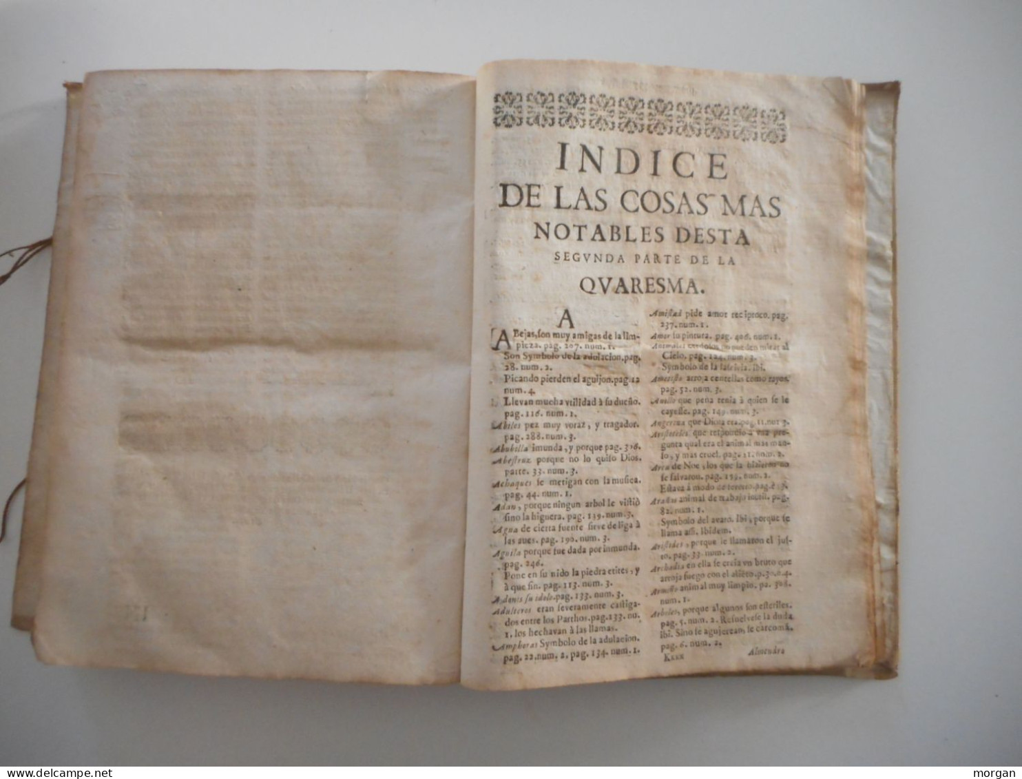 ESPAGNE, 1696, RELIGION, QUARISMA CONTINUA ADORNADA CONORACIONES EVANGELICAS, RARE 17° VOLUME 2 SEUL