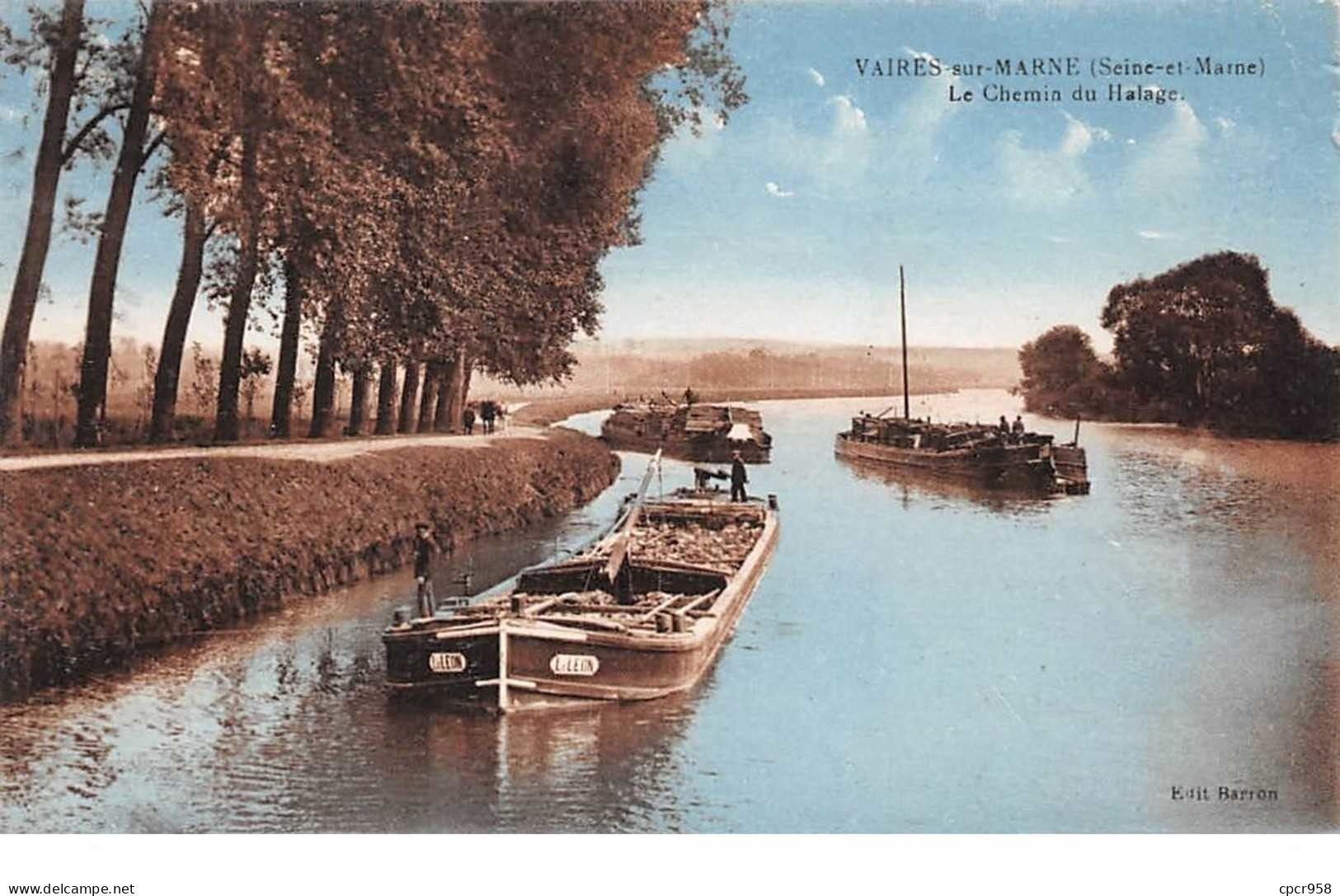 77. N° 103973 .vaires Sur Marne .peniche .le Chemin De Halage . - Vaires Sur Marne