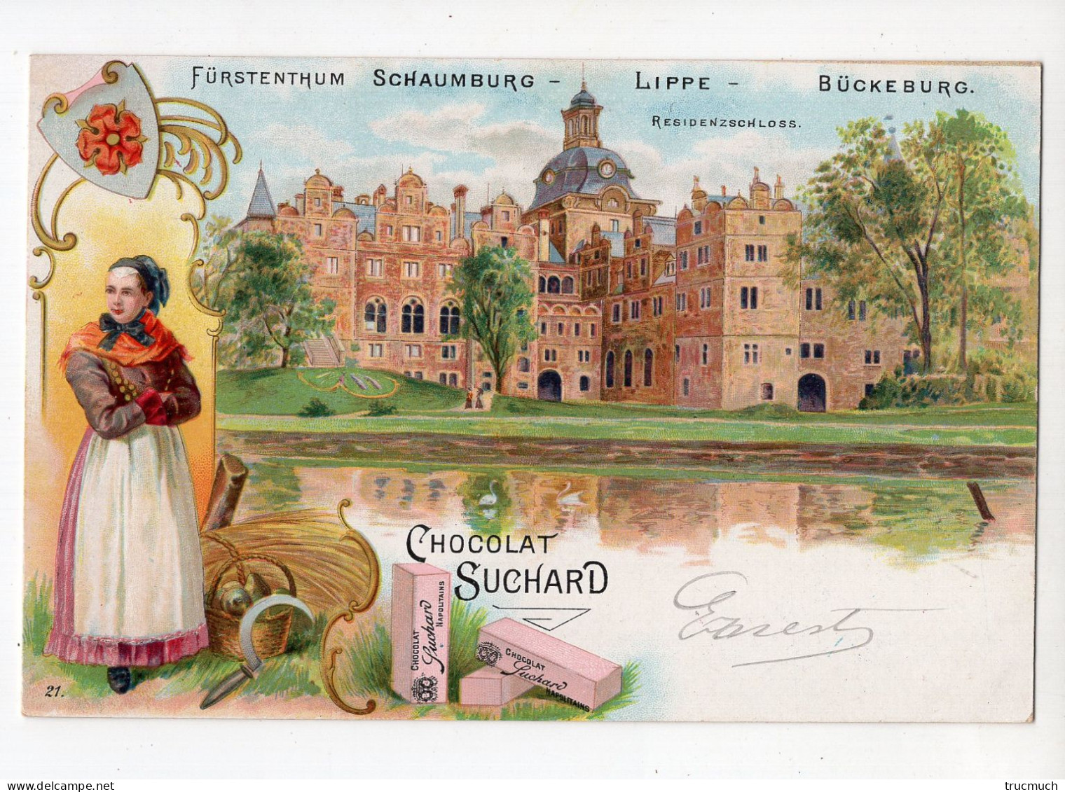 Fürstenthum SCHAUMBURG - LIPPE - BÜCKEBURG *litho *1901*publicité Chocolat SUCHARD* - Bueckeburg