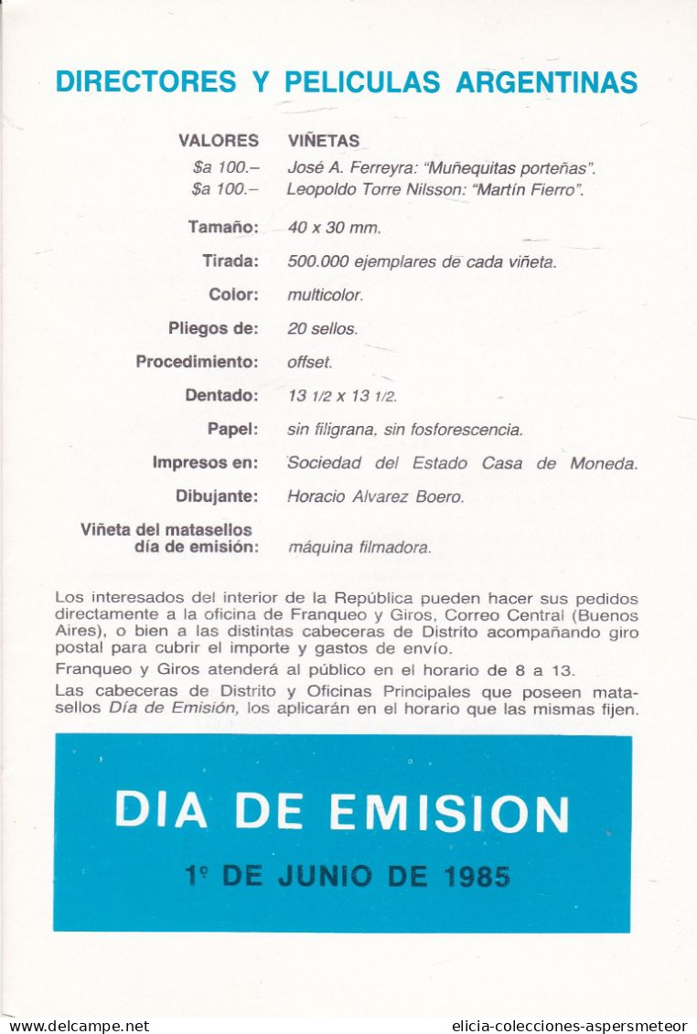 Argentina - 1985 - Booklet - Collection Of Argentine Postage Stamps ENCOTEL - Philatelique Service - Caja 30 - Booklets