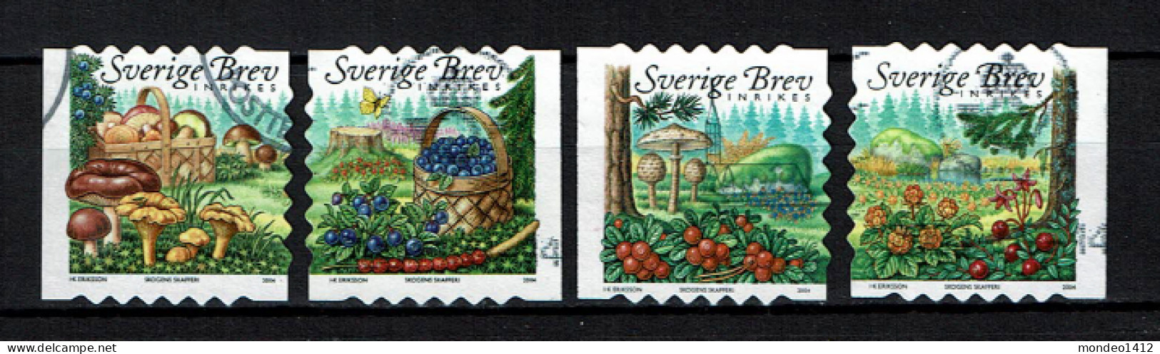 Sweden 2004 - Food From Forest, Mushroom, Champignons Et Baies  - Used - Used Stamps