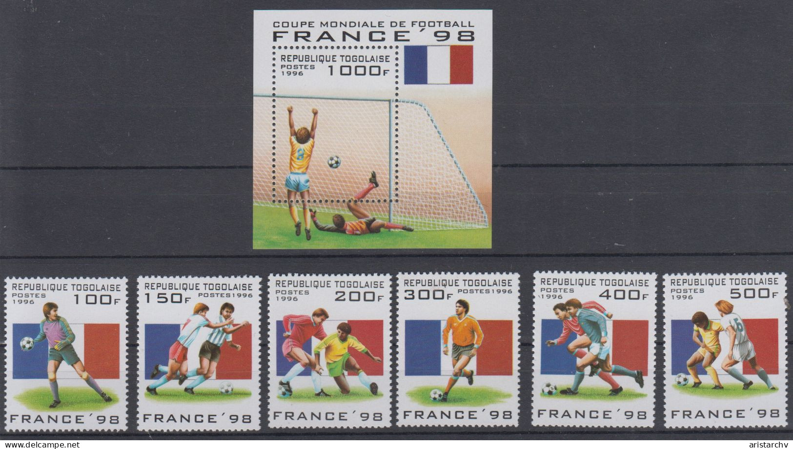 TOGO 1998 FOOTBALL WORLD CUP S/SHEET AND 6 STAMPS - 1998 – France