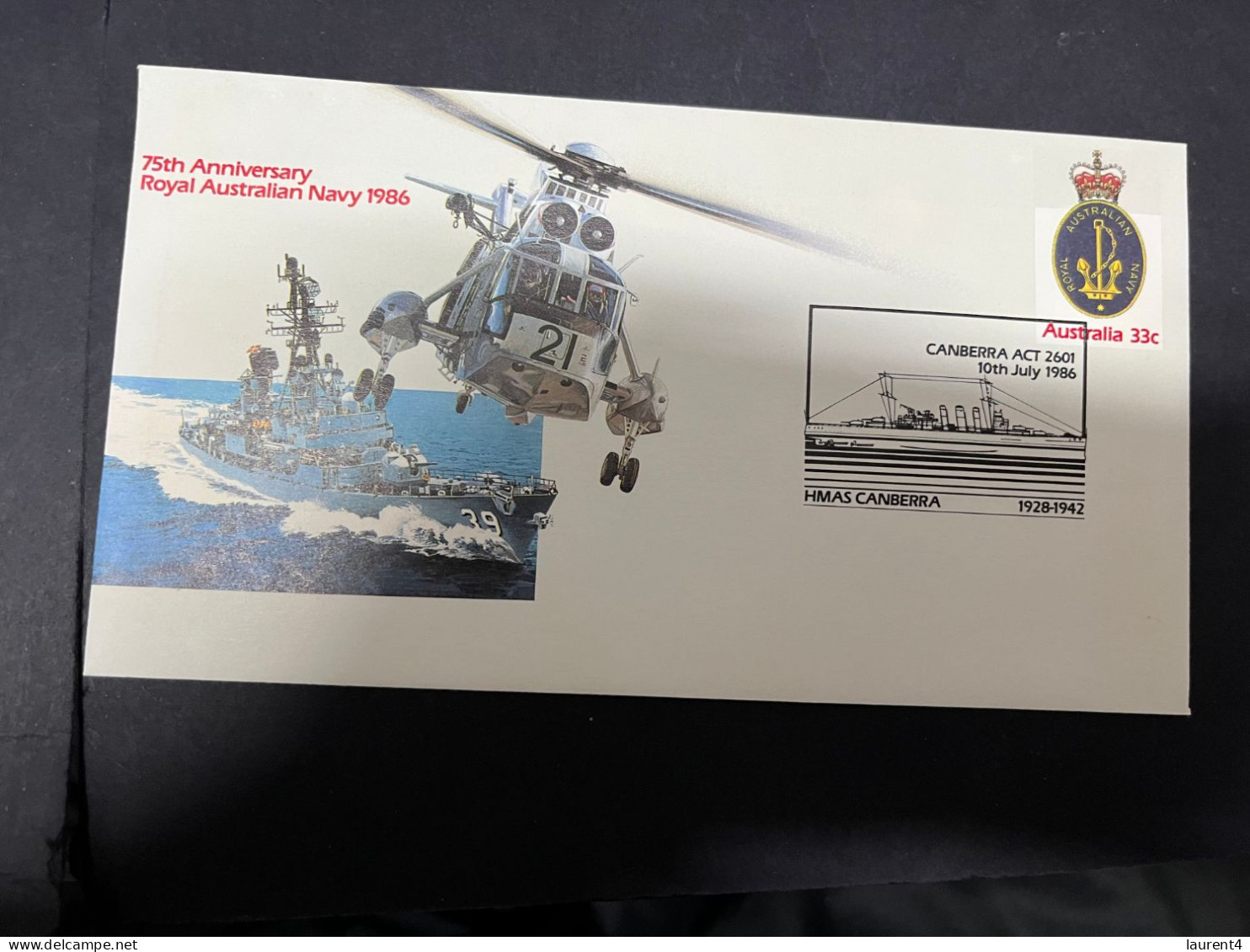 13-4-2024 (1 X 49) Australia - 1986 - 75th Anniversary Of The Royal Australian Navy (part 2 - 4 Covers) - Premiers Jours (FDC)