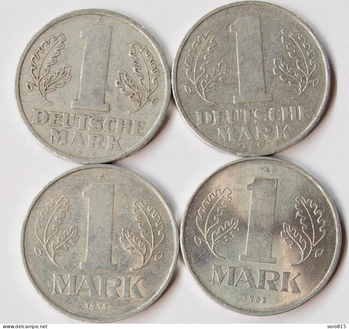 DDR 4 Stück 1 Mark Kursmünzen 1956, 1962, 1977, 1982 Jäger 1513/1514     (r475a - 1 Mark