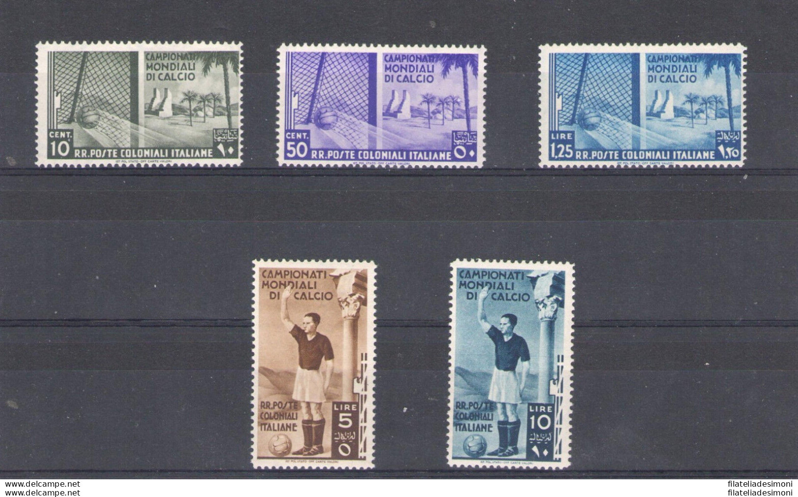 1934 COLONIE ITALIANE , Campionati Mondiali Di  Calcio,  Posta Ordinaria , N° 4 - Emisiones Generales