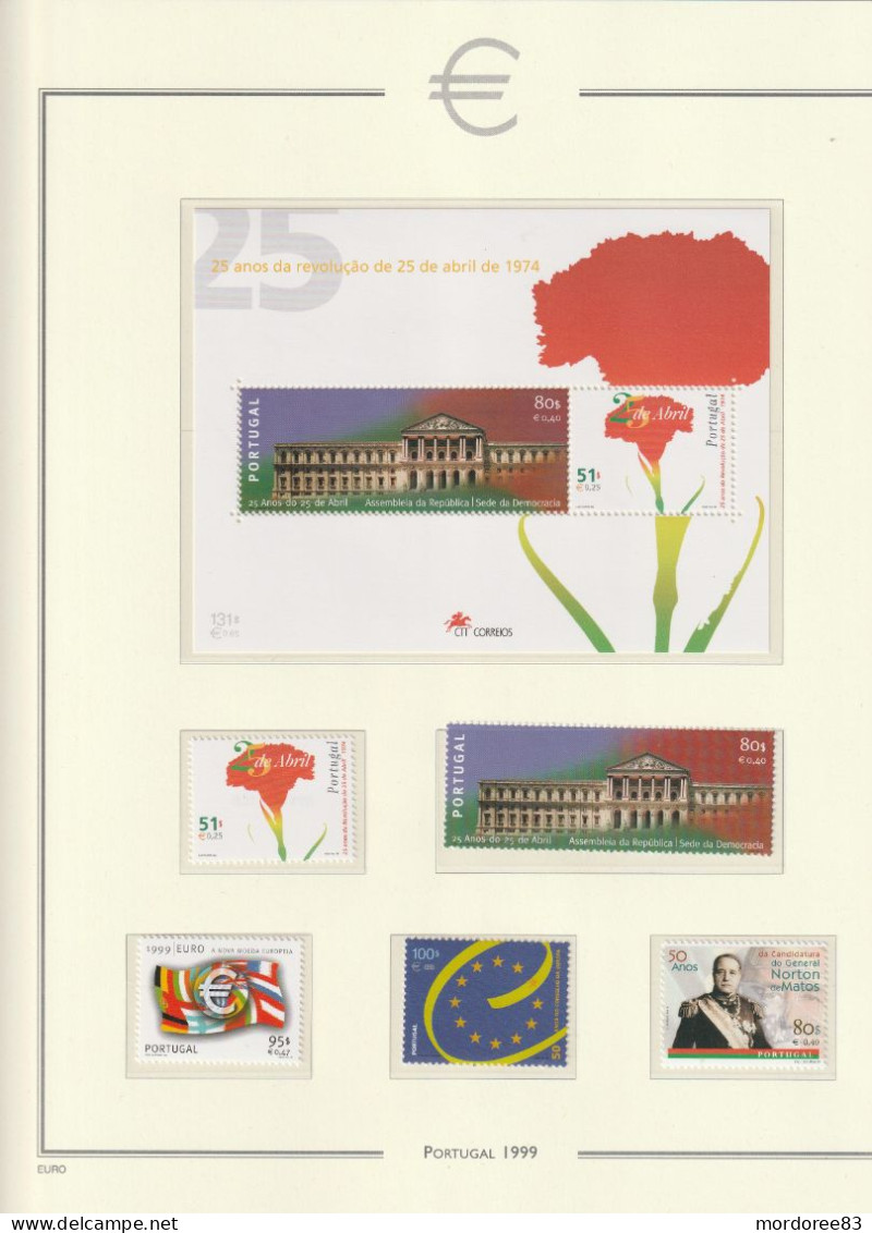 PORTUGAL ANNEE 1999 - 2000 - 2001 LOT DE TIMBRES NEUF** FACIALE FACIAL 159.50 EURO A 40% - Full Years