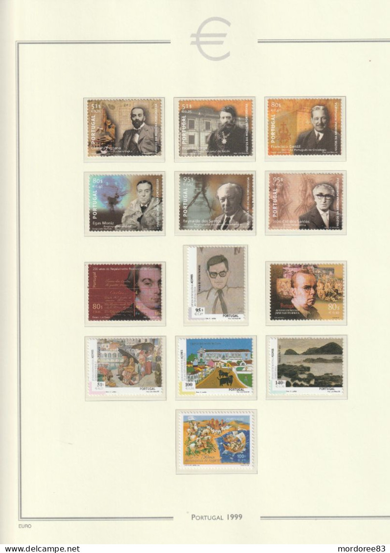 PORTUGAL ANNEE 1999 - 2000 - 2001 LOT DE TIMBRES NEUF** FACIALE FACIAL 159.50 EURO A 40%