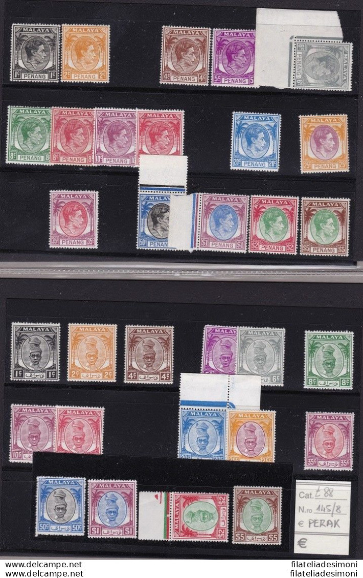 1949-55  Malaysian States - Lot of sets (10)not completed + Kedah MNH/** £ 1.27