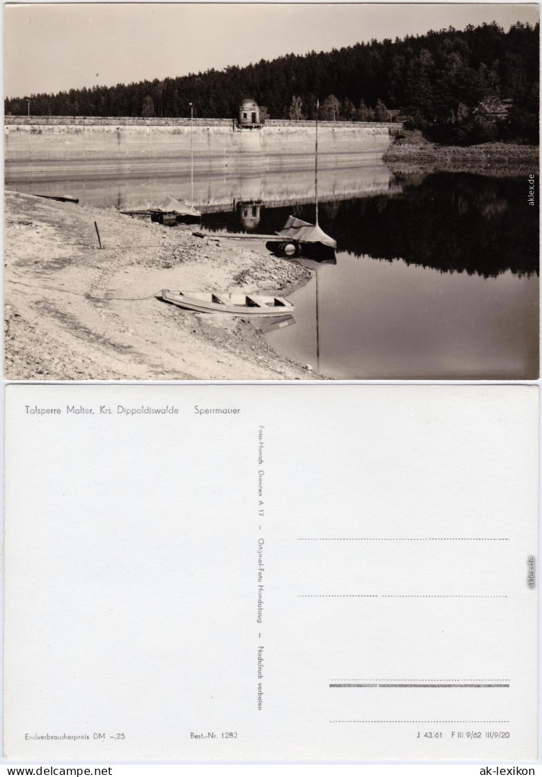 Foto Ansichtskarte Dippoldiswalde Talsperre Malter, Sperrmauer 1962 - Dippoldiswalde